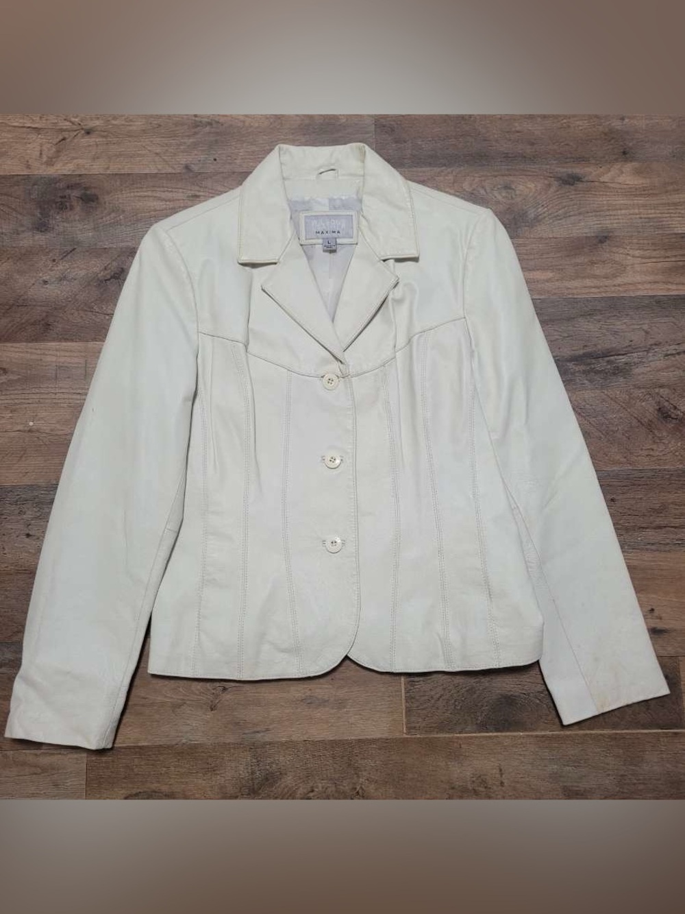 Women’s Wilson's Leather White Leather Sexy Business Blazer Size L